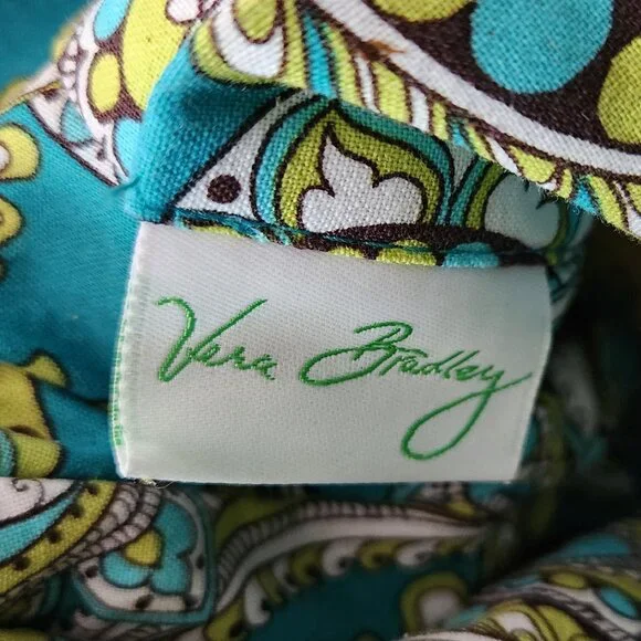 Vera Bradley Peacock Sherry Bag Quilted Blue Green Paisley Purse Handbag Retired - Picture 6 of 11
